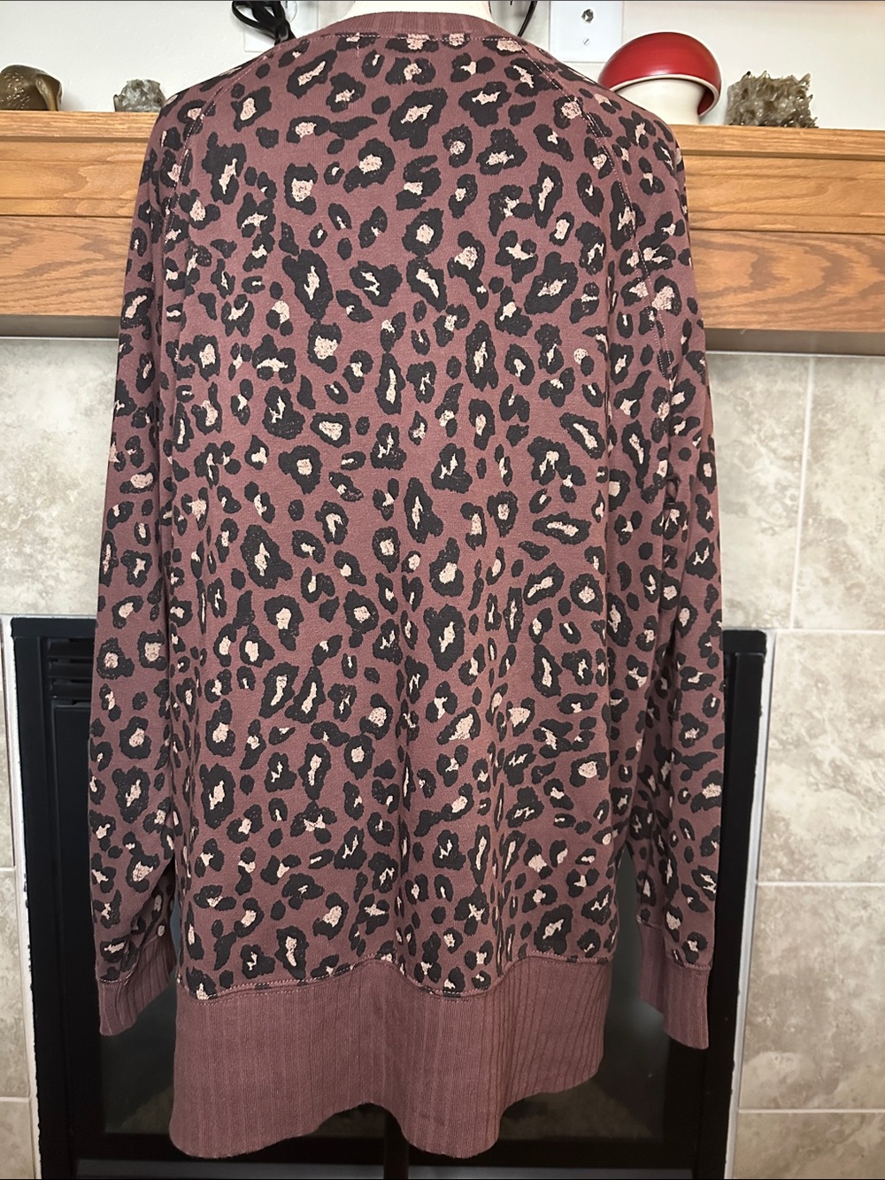Maurices Willowsoft Leopard Print Tunic Sweatshirt XL Cozy Crewneck Pullover - Picture 3 of 12